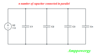 n number of capacitor connected in parallel